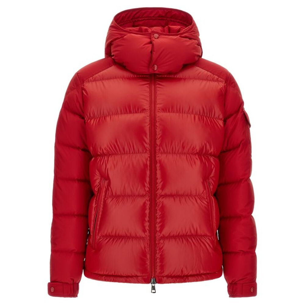 Moncler Red Polyester Full-Length Men's Jacket
